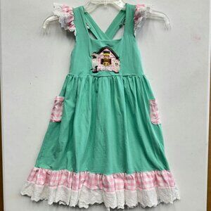 Ruffle Girl Barn Animals Dress Girl's 2XL